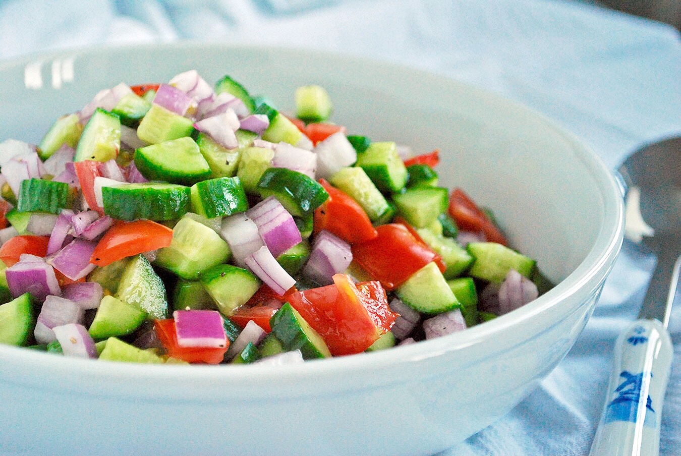 Salad Shirazi - Persian Rainbow Salad - Ahu Eats